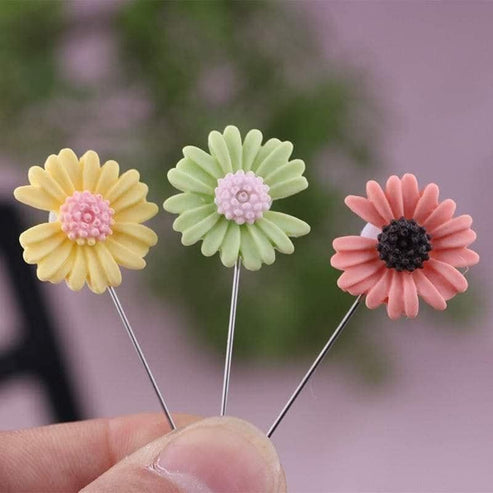 12 Pieces Sunflower Pearl Lock Hijab Pin