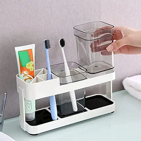 2 CUPS With 1 TOOTHBRUSH HOLDER STAND