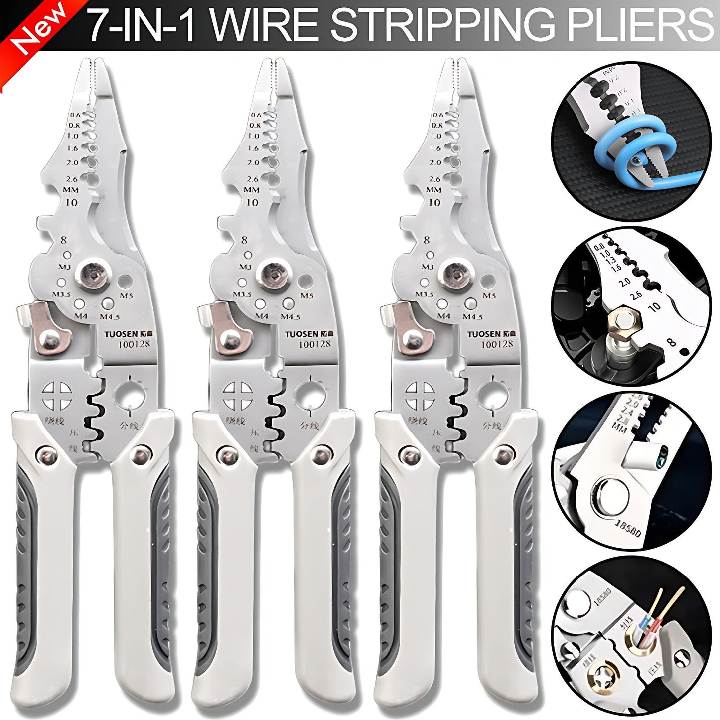Multifunctional wire stripping pliers