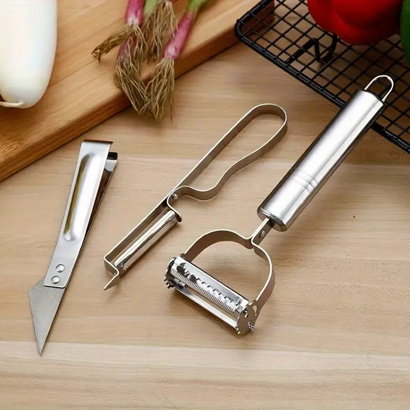 3 Piece Stainless Steel Vegetable Peeler Set
