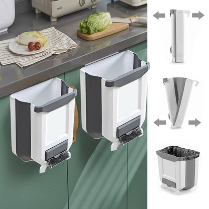 Foldable Waste Bin for Kitchen Cabinet Door