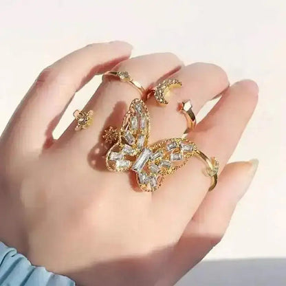 Butterfly Finger Ring 5 pcs