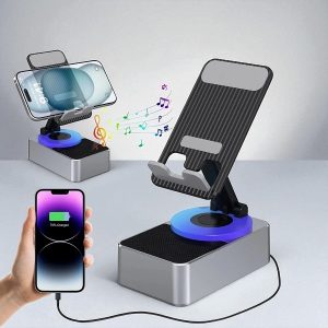 3-in-1 Bluetooth Speaker Phone Stand with Power Bank